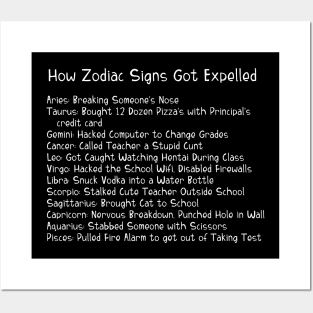 A Zodiac Sign Test: How Zodiac Signs Got Expelled Posters and Art